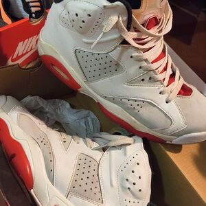 Nike White and Red Athletic Sneakers